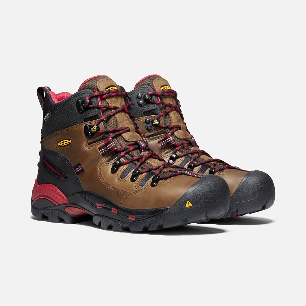 Keen Trekking Bot Erkek Kahverengi/Siyah - Pittsburgh 6\" (Steel Toe) - Türkiye XKZC37904